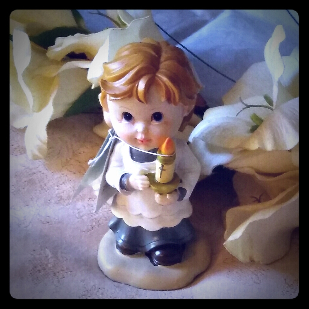Vintage Tender Times Boy w/Candle Figurine